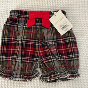 Tbbc Natalie knickers flannel Plaid Shorts with Red Bow size 3T